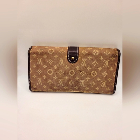 Louis Vuitton Sarah Cloth Denim Style Distressed Long Wallet - Picture 2 of 6